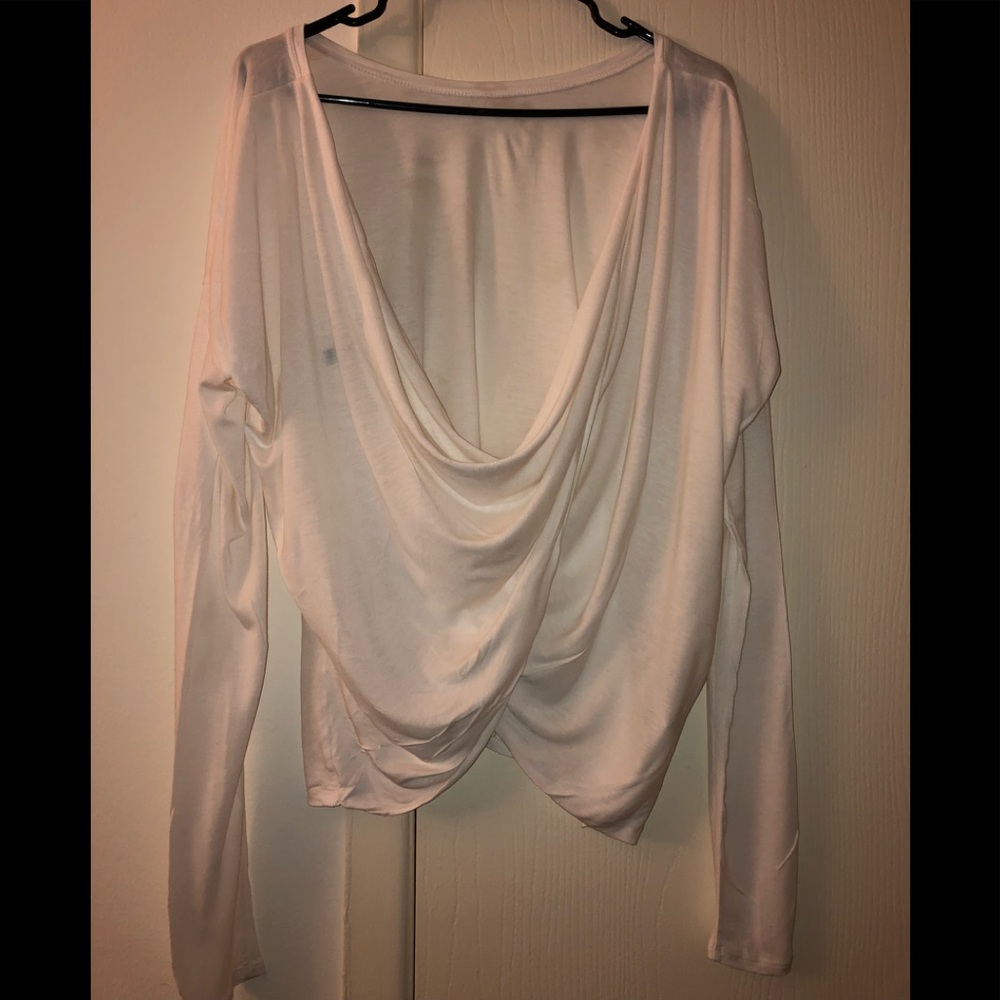 BCBGMaxAzria Back Drape Blouse
